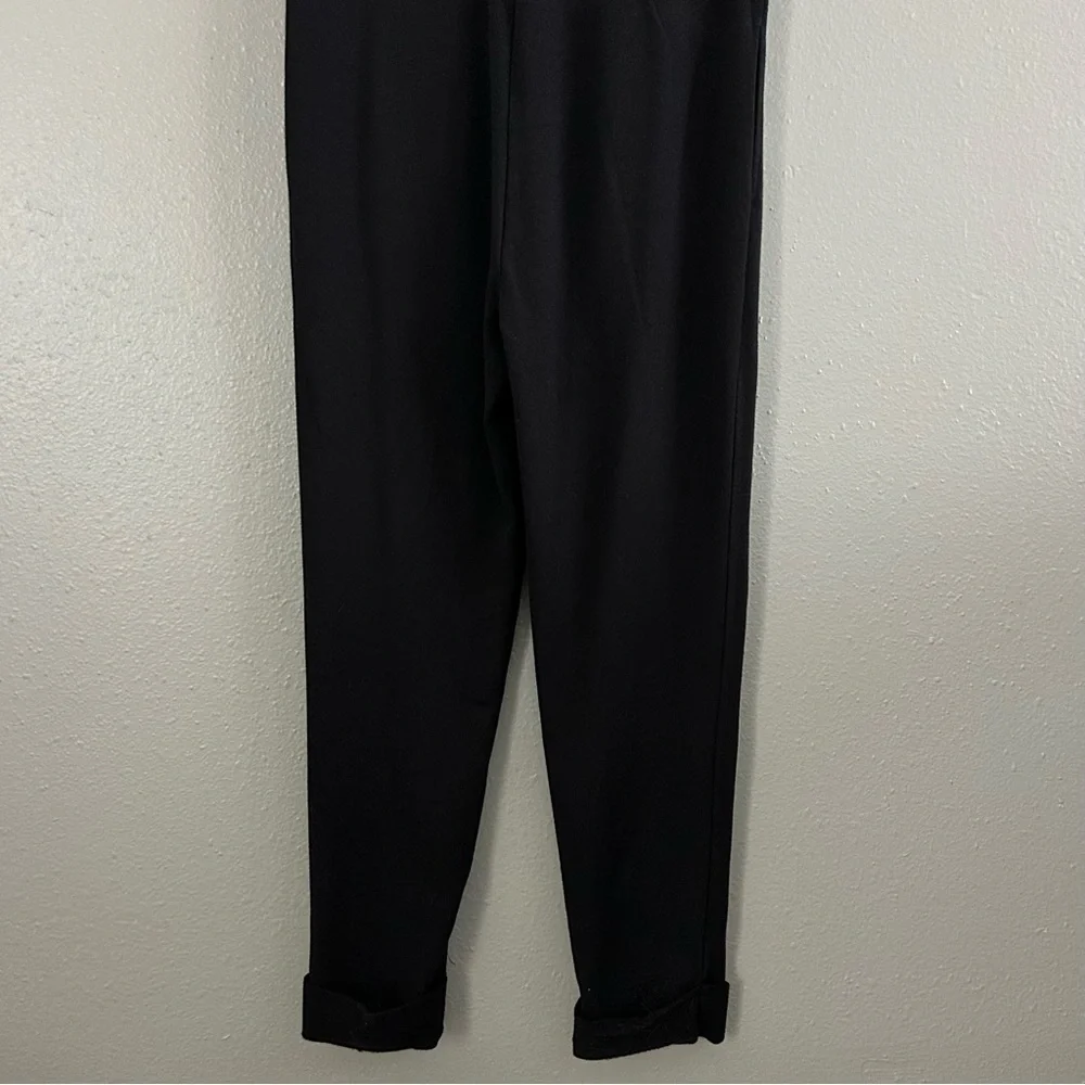 Bebe Black Silver Rhinestone Bling Spellout Logo Jumpsuit Size XS Y2K - Picture 8 of 10